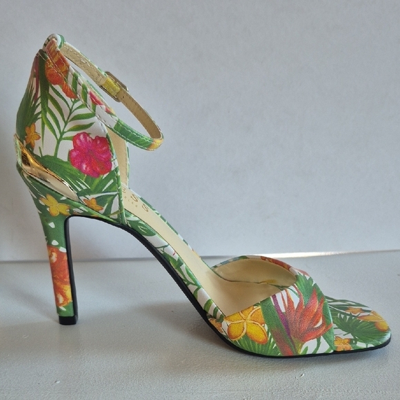 Guess Green and Pink Stiletto Heels with Ankle Strap - Picture 2 of 7